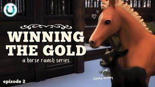 welcoming our baby goat   winning the gold  a sims 4 horse ranch lets play episode 2