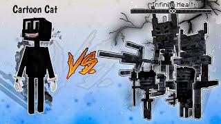 CARTOON CAT VS ALL BLACK DEMON WITHER SKELETONS - Minecraft