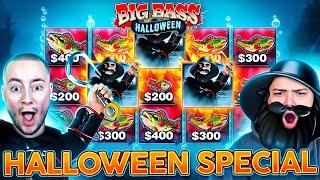 RARE 4 BONUSES In 10 SPINS On BIG BASS HALLOWEEN HUGE SPINS