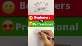 Beginners vs Professional Drawing Lotus flower #shorts #youtubeshorts #viral #lotus #flowers #drawin