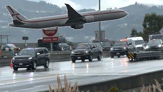 Planes and motorcades of delegates leaving San Francisco after APEC  ️ 