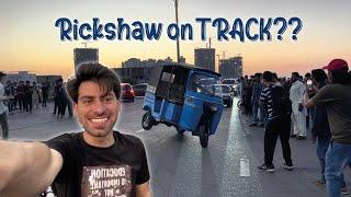 Rickshaw On Track  Karachi Track