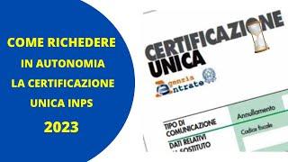 CU INPS Tutorial Passo-Passo per Ottenere la tua Certificazione Unica