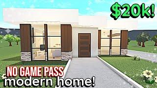 20k Beachy Modern Bloxburg *NO GAME PASS* House Build WITH VOICE