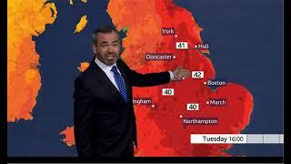 BBC 42° Record Temperature Weather Forecast for 18722