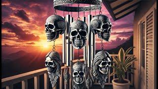  Spoontiques Skull and Crossbones Wind Chime  Best Skull Wind Chimes 