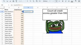 CountIf formula for greater than in Google Sheets and Excel