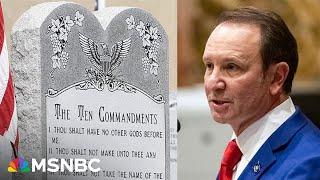 Cant wait to be sued Louisiana governor speaks out on controversial Ten Commandments law