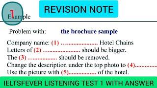 Ielts fever listening test 1  Revision note  the brochure sample