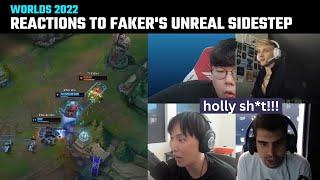 Compilation Casters & Streamers reactions to Fakers unreal sidestep  Worlds 2022  T1 vs RNG
