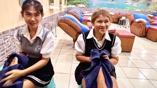 Thai School Girls Pamper Us Pattaya Massage ASMR