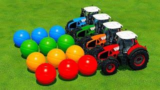 CLAAS TRACTORS vs COLORED BASKETBALLS - Farming Simulator 22