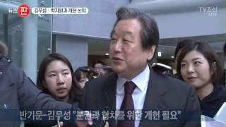 반기문 김무성-박지원 릴레이 회동…개헌 공감대