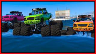 GTA 5 Roleplay - 3 MONSTER TRUCKS DESTROYING COPS  RedlineRP