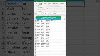 Combine first and last names in excel