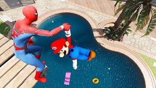 GTA 5 Spiderman vs Mario Ragdolls Ep.13 Euphoria Physics