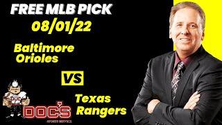 MLB Picks and Predictions - Baltimore Orioles vs Texas Rangers 8122 Free Best Bets & Odds