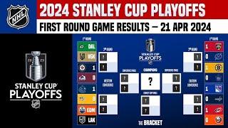  2024 Stanley Cup Playoffs 1st Round Results as of 21 April 2024