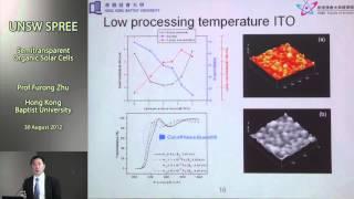 UNSW SPREE 2012-08-30 Furong Zhu - Semitransparent Organic Solar Cells