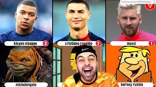 ÇİZGİ FİLM KARAKTERLERİNE BENZEYEN FUTBOLCULAR  Ronaldo Messi Neymar Mbappe Haaland