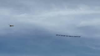 Plane flies over Donald Trump rally site in Wildwood N.J