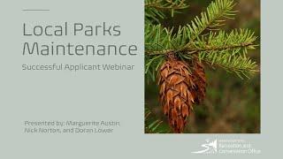 Local Parks Maintenance - Successful Applicant Webinar