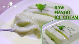 Raw mango ice cream without cream and without machine