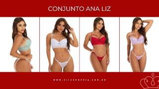 Conjunto de Renda com Calcinha Regulável – Ana Liz  Click Sophia Lingerie