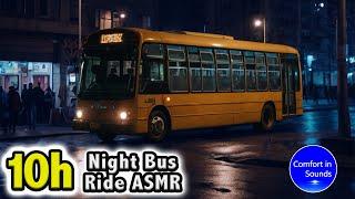 Night Bus Ride and Bus Air Conditioner Sound no ads  Sleep Study Meditate  White Noise