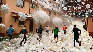 Bad weather in Piedmont Italy now Hailstorm causing havoc in Vercelli and Turin