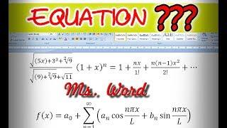 Cara Menulis Rumus di M.S Word Equation