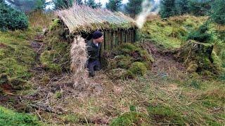 dugout bushcraft shelterunderground shelter with fire inside