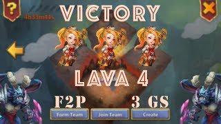 Castle Clash Lava Isle 4 F2P with 3 GS  Victory