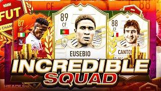 THE GOAT - OUR INCREDIBLE FUT CHAMPIONS SQUAD BUILDER W EUSEBIO CANTONA & HEADLINERS FIFA 21