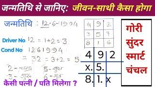 जन्मतिथि से जानिए जीवन साथी कैसा होगा? date of birth se jaane -life partner Numerology Lo su grid.