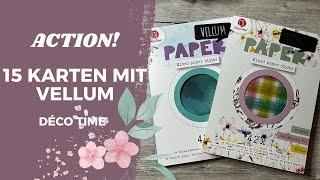 ACTION 15 Karten mit zwei neuen Vellum Blöcken silber gold