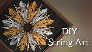 String Art  Flower Thread Art Step by Step  Home Decor Ideas DIY