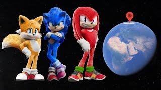 Tails Sonic The Hedgehog and Knuckles on Google Earth 