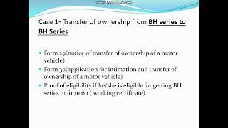 Cases of Transfer of Ownership of BH series