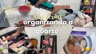 ORGANIZANDO O QUARTO nas férias  roupa sujas pincéis livros 