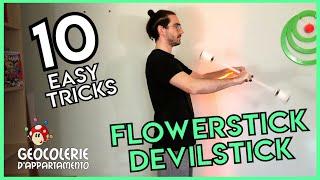 10 Easy FlowerDevil Stick Tricks beginner tutorial