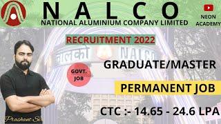 NALCO Recruitment 2022  CTC ₹14.63 - 24.6 Lakhs Permanent Job  Latest Jobs 2022  PSU Job Update