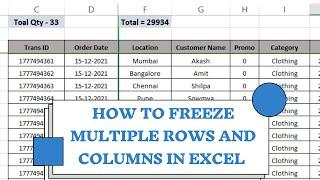 How to Freeze Multiple Rows and Columns in Excel Using Freeze Panes Lock Rows and Columns in Excel