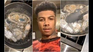 Blueface Boils His Jewelry On The Stove Trying To Clean It