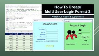 How To Create A Multi User Login Form In Excel VBA  Part 2