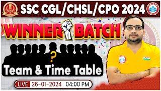 SSC CGLCHSLCPO 2024  RWA Winner Batch For SSC Team & Time Table Info By Ankit Bhati Sir