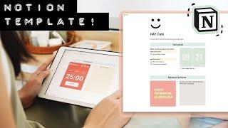 Notion Virtual StudyWork Café for Productivity  Pomodoro Timer Flip Clock Widgets Free Template