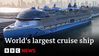 Icon of the Seas Worlds largest cruise ship sets sail from Miami  BBC News