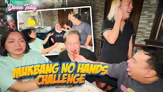 MUKBANG NO HANDS CHALLENGE WITH BEKS FRIENDS  CARINDERIA STYLE   DIVINE TETAY