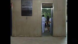 Parkway Centre - glimpse of Mitsubishi elevator old Lift 3